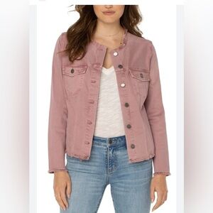 LIVERPOOL Classic Jean Jacket w/ fray hem NWOT
